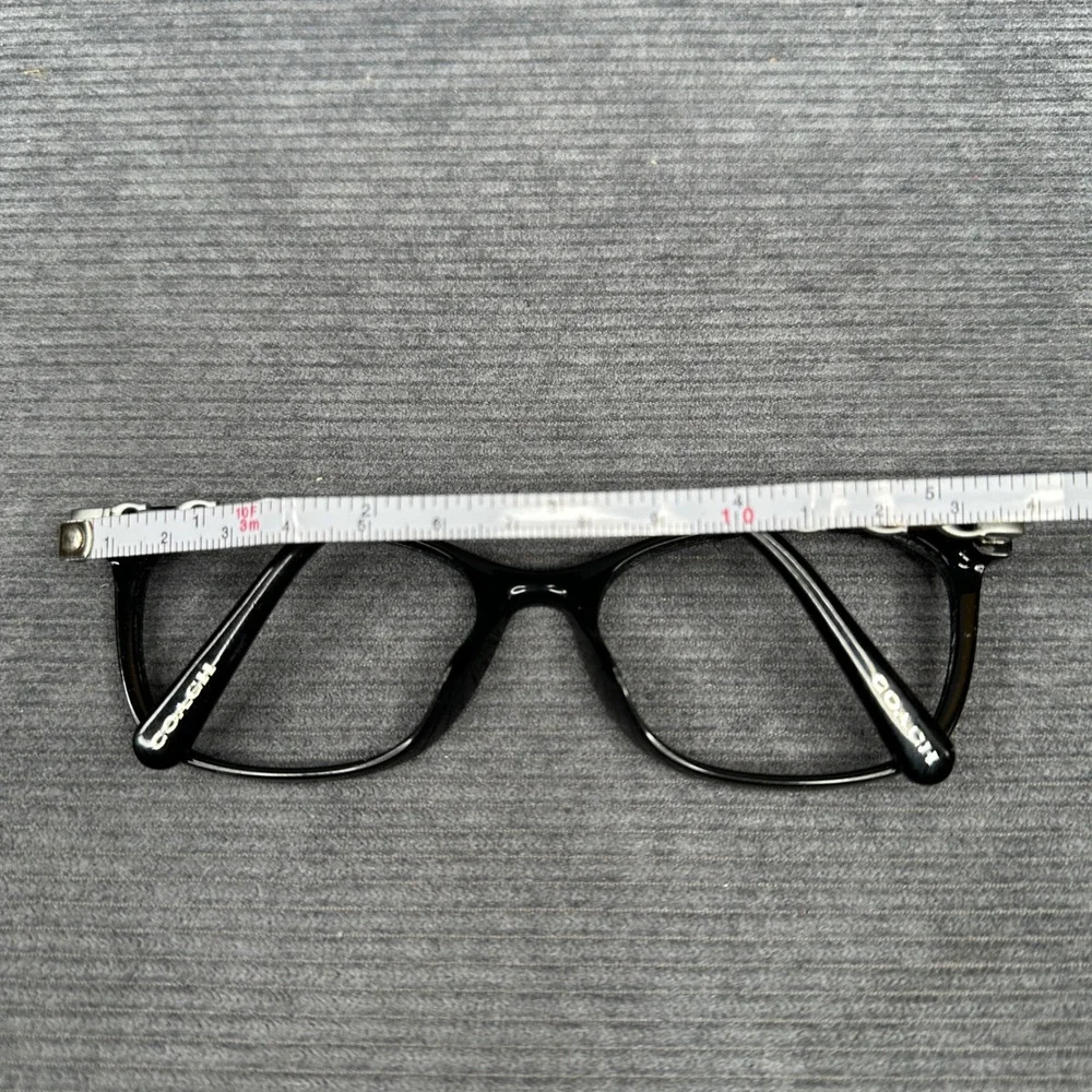 Coach HC 6127U Black Cat Eye Y2K Eyeglasses Silver Chain Link Frames 53-17-140